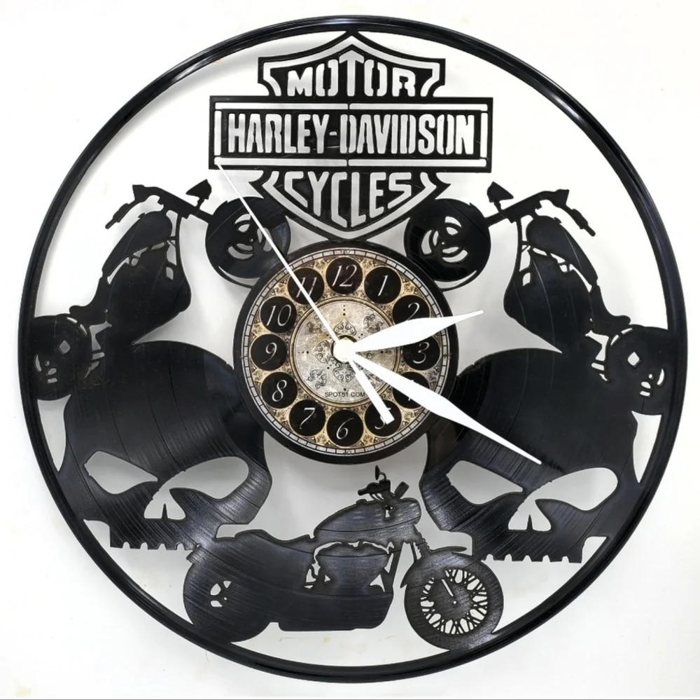 HARLEY DAVISON vinyl record clock